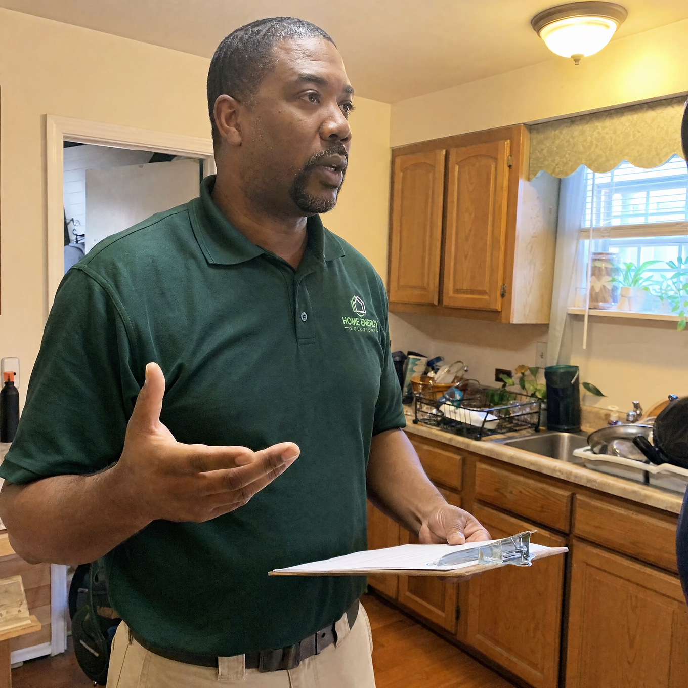Kenneth Green in client kitchen