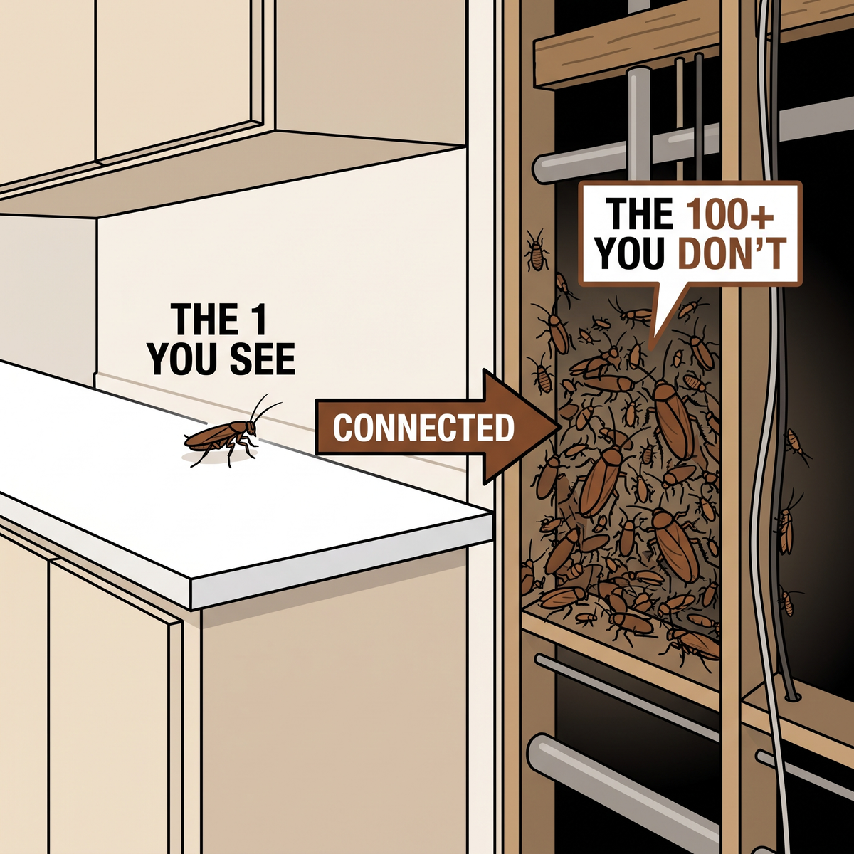 REACHES BEHIND WALLS, INSIDE APPLIANCES, AND UNDER PIPES WHERE SPRAYS CAN'T